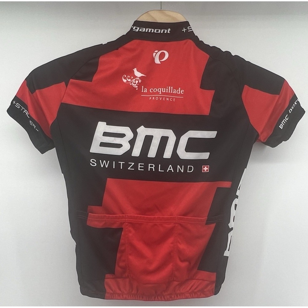 Pearl Izumi Cycling Jersey Mens Small BMC Switzerland Full Zip Red Black White - Picture 4 of 5